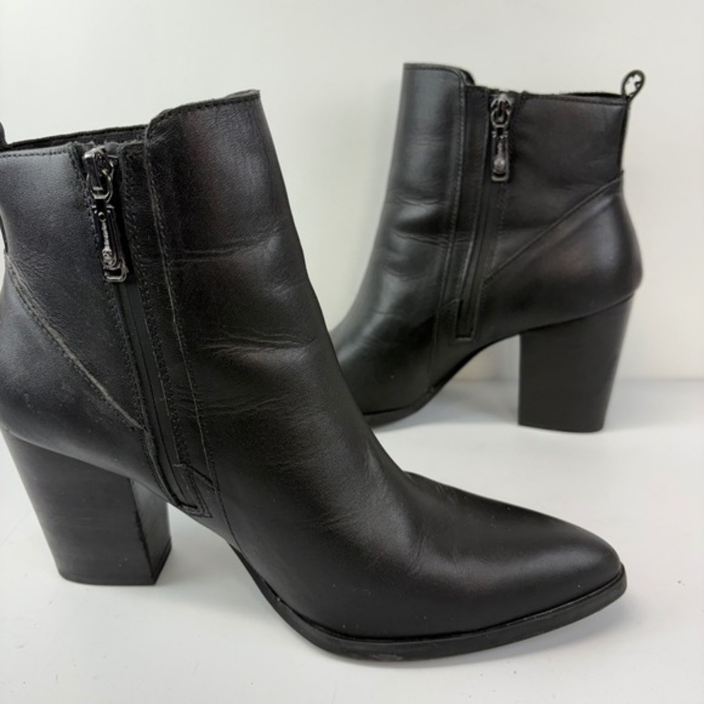 Blondo Womens‎ 10M Reese Waterproof Leather Block Heel Pointed Toe Ankle Boots - Picture 5 of 7